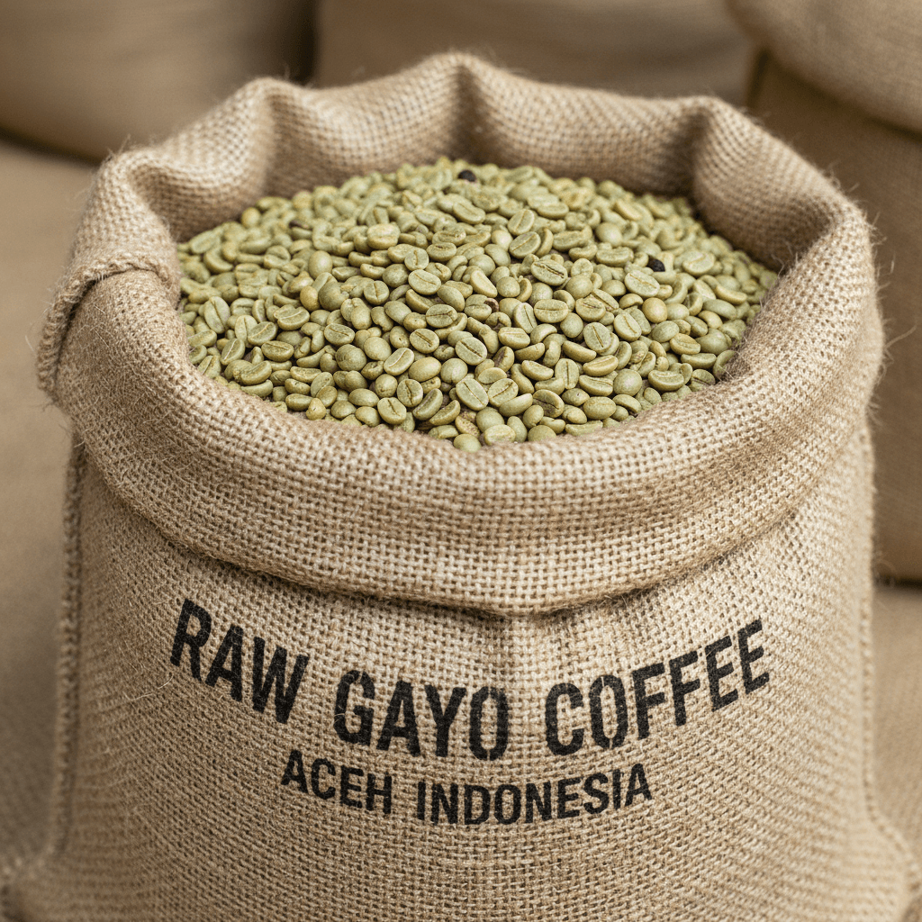 Green coffee beans ready for export