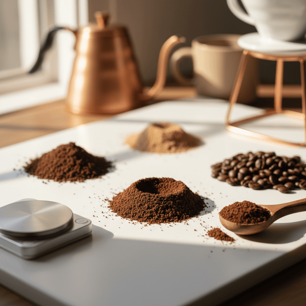 Ground coffee powder