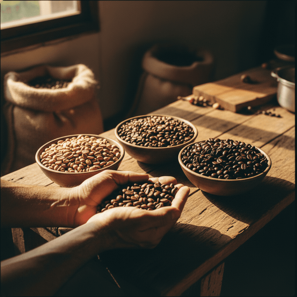 Roasted Gayo coffee beans
