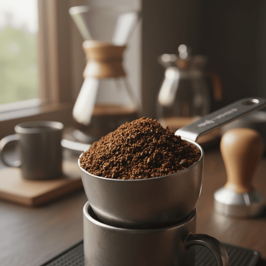 Ground coffee powder
